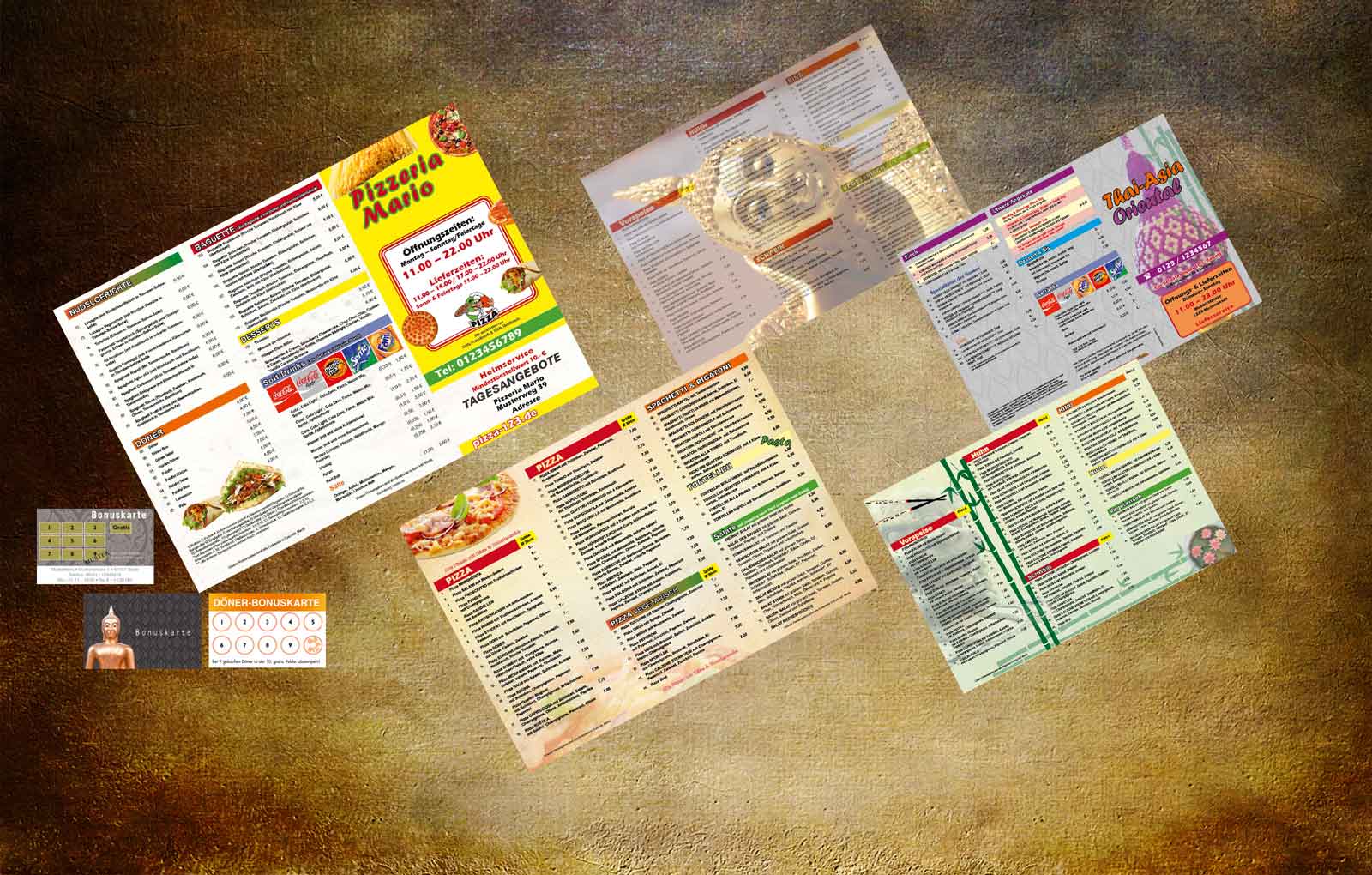 Pizza Flyer Speisekarten Bonuskarten Flyer Lieferservice Zum Komplettpreis