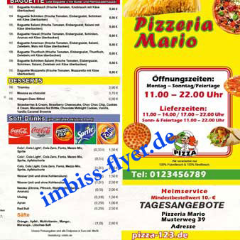 Beispiel Pizzeria flyer
